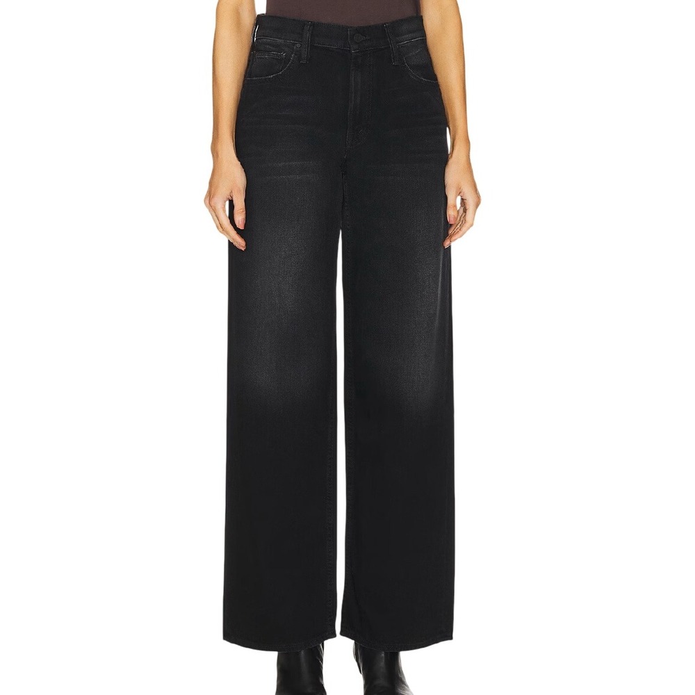 MOTHER SUPERIOR JEANS The Spinner Zip Sneak BLACK MAGIC WASH Baggy All Cotton 26